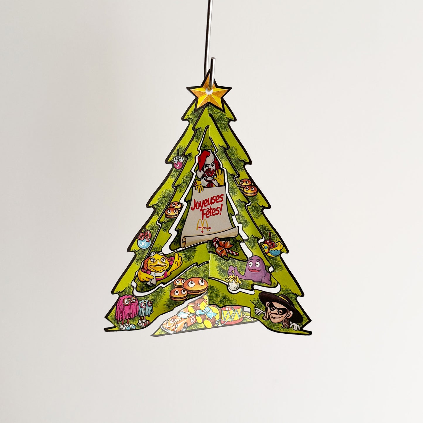 80s  McDonald's Christmas Paper Ornament